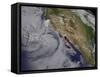 Satellite View of the Southern California June Gloom-null-Framed Stretched Canvas