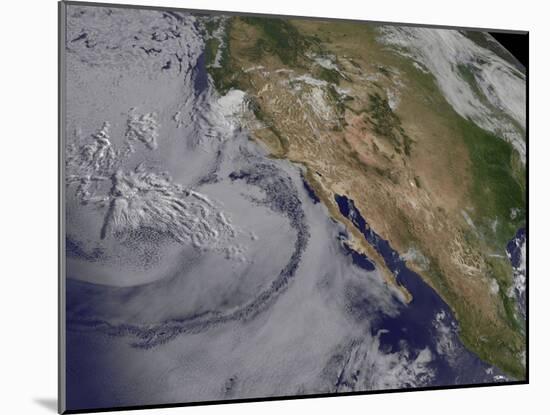 Satellite View of the Southern California June Gloom-null-Mounted Photographic Print