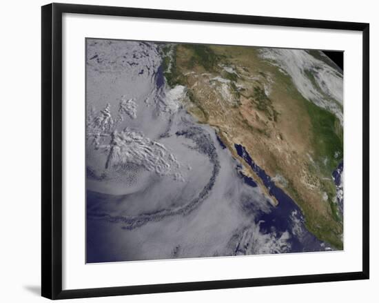 Satellite View of the Southern California June Gloom-null-Framed Photographic Print