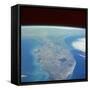 Satellite View of the Swampland around Southern Lake Okeechobee-null-Framed Stretched Canvas