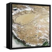 Satellite View of the Tibetan Plateau-Stocktrek Images-Framed Stretched Canvas