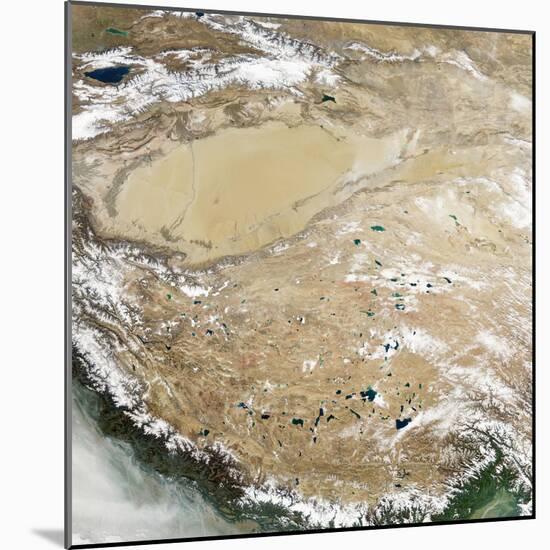 Satellite View of the Tibetan Plateau-Stocktrek Images-Mounted Photographic Print