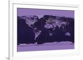 Satellite View of the World Showing Electric Lights and Usage-Goddard Space Center-Framed Art Print