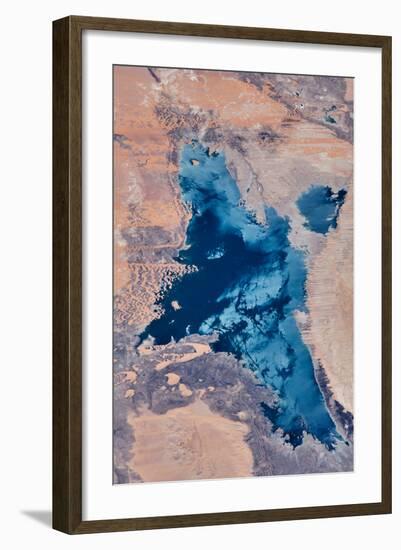 Satellite view of Toshka Lakes near Aswan, Egypt-null-Framed Photographic Print