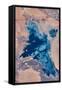 Satellite view of Toshka Lakes near Aswan, Egypt-null-Framed Stretched Canvas
