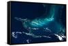 Satellite view of Turks and Caicos Islands-null-Framed Stretched Canvas