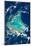 Satellite view of Turks and Caicos Islands-null-Mounted Photographic Print