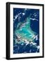 Satellite view of Turks and Caicos Islands-null-Framed Photographic Print