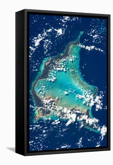 Satellite view of Turks and Caicos Islands-null-Framed Stretched Canvas