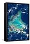 Satellite view of Turks and Caicos Islands-null-Framed Stretched Canvas