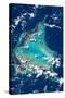 Satellite view of Turks and Caicos Islands-null-Stretched Canvas