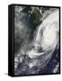 Satellite View of Typhoon Phanfone before Making Landfall on Japan-null-Framed Stretched Canvas