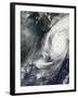 Satellite View of Typhoon Phanfone before Making Landfall on Japan-null-Framed Photographic Print