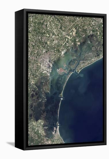 Satellite View of Venice and the Venetian Lagoon-null-Framed Stretched Canvas