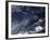 Satellite View of Volcanic Fog from Kilauea Volcano Swirling around the Hawaiian Islands-null-Framed Photographic Print