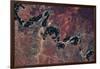 Satellite view of Vosburg landscape, Northern Province, South Africa-null-Framed Photographic Print
