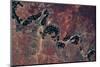 Satellite view of Vosburg landscape, Northern Province, South Africa-null-Mounted Photographic Print