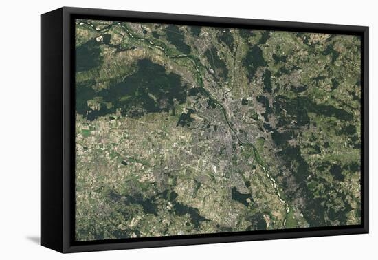 Satellite View of Warsaw, Poland-null-Framed Stretched Canvas