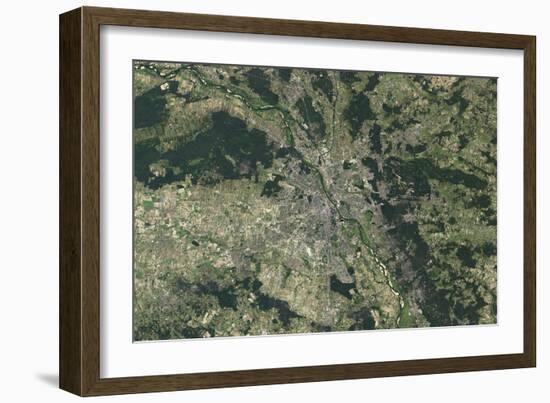 Satellite View of Warsaw, Poland-null-Framed Photographic Print