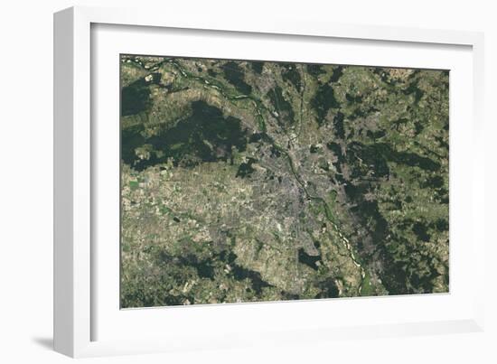 Satellite View of Warsaw, Poland-null-Framed Photographic Print
