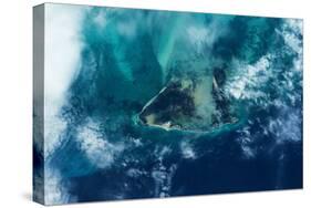 Satellite view of West Grand Bahama and Atlantic Ocean, Bahamas-null-Stretched Canvas