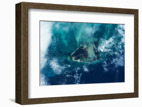Satellite view of West Grand Bahama and Atlantic Ocean, Bahamas-null-Framed Photographic Print