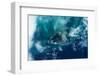 Satellite view of West Grand Bahama and Atlantic Ocean, Bahamas-null-Framed Photographic Print