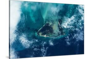 Satellite view of West Grand Bahama and Atlantic Ocean, Bahamas-null-Stretched Canvas