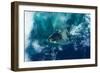 Satellite view of West Grand Bahama and Atlantic Ocean, Bahamas-null-Framed Photographic Print