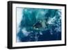 Satellite view of West Grand Bahama and Atlantic Ocean, Bahamas-null-Framed Photographic Print