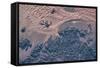 Satellite view of wet sand on riverbed, Ha'il Province, Saudi Arabia-null-Framed Stretched Canvas