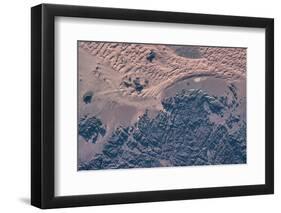 Satellite view of wet sand on riverbed, Ha'il Province, Saudi Arabia-null-Framed Photographic Print