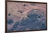 Satellite view of wet sand on riverbed, Ha'il Province, Saudi Arabia-null-Framed Photographic Print