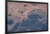 Satellite view of wet sand on riverbed, Ha'il Province, Saudi Arabia-null-Framed Photographic Print