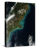 Satellite View Showing Sediment Near Christchurch, New Zealand-null-Stretched Canvas