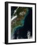 Satellite View Showing Sediment Near Christchurch, New Zealand-null-Framed Photographic Print
