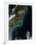 Satellite View Showing Sediment Near Christchurch, New Zealand-null-Framed Photographic Print