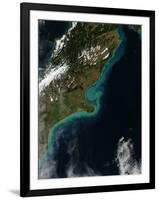 Satellite View Showing Sediment Near Christchurch, New Zealand-null-Framed Photographic Print