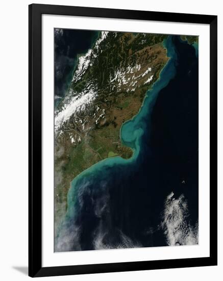 Satellite View Showing Sediment Near Christchurch, New Zealand-null-Framed Photographic Print