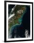 Satellite View Showing Sediment Near Christchurch, New Zealand-null-Framed Photographic Print