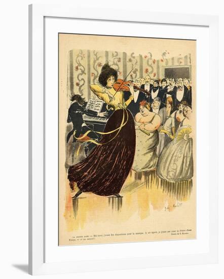 Satire of a Salon Musical Evening from the Back Cover of 'Le Rire', 17th December 1898-G. Kadell-Framed Giclee Print