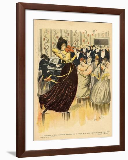 Satire of a Salon Musical Evening from the Back Cover of 'Le Rire', 17th December 1898-G. Kadell-Framed Giclee Print