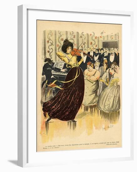 Satire of a Salon Musical Evening from the Back Cover of 'Le Rire', 17th December 1898-G. Kadell-Framed Giclee Print