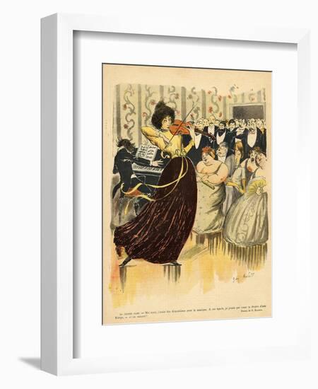 Satire of a Salon Musical Evening from the Back Cover of 'Le Rire', 17th December 1898-G. Kadell-Framed Giclee Print