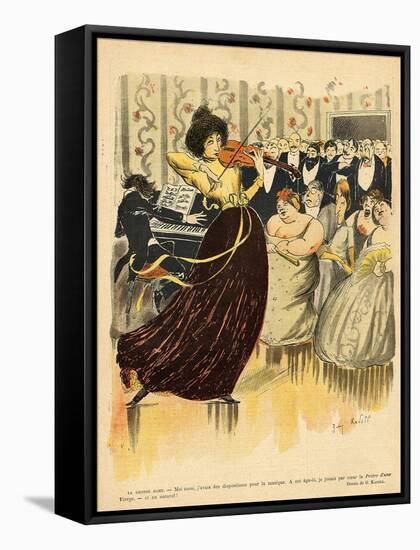 Satire of a Salon Musical Evening from the Back Cover of 'Le Rire', 17th December 1898-G. Kadell-Framed Stretched Canvas