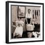 Satire of Feminism Showing an Extreme Role Reversal in a 1900's American Home-null-Framed Photo