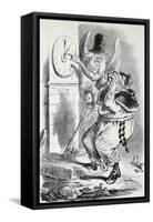 Satirical Anticlerical Cartoon, Italy-Francesco Rosaspina-Framed Stretched Canvas