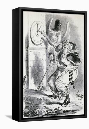 Satirical Anticlerical Cartoon, Italy-Francesco Rosaspina-Framed Stretched Canvas