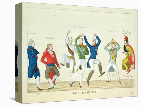 Satirical Cartoon Depicting the Key Protagonists in a Dance at the Congress of Vienna in 1815-null-Stretched Canvas