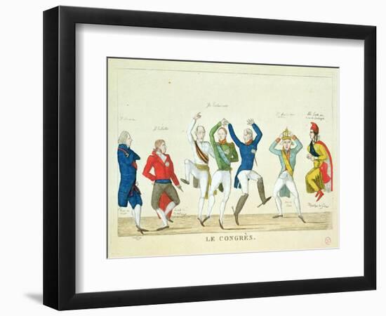 Satirical Cartoon Depicting the Key Protagonists in a Dance at the Congress of Vienna in 1815-null-Framed Giclee Print